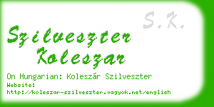 szilveszter koleszar business card